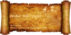Andor Károly névjegykártya