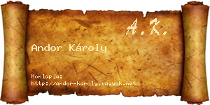 Andor Károly névjegykártya