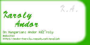 karoly andor business card